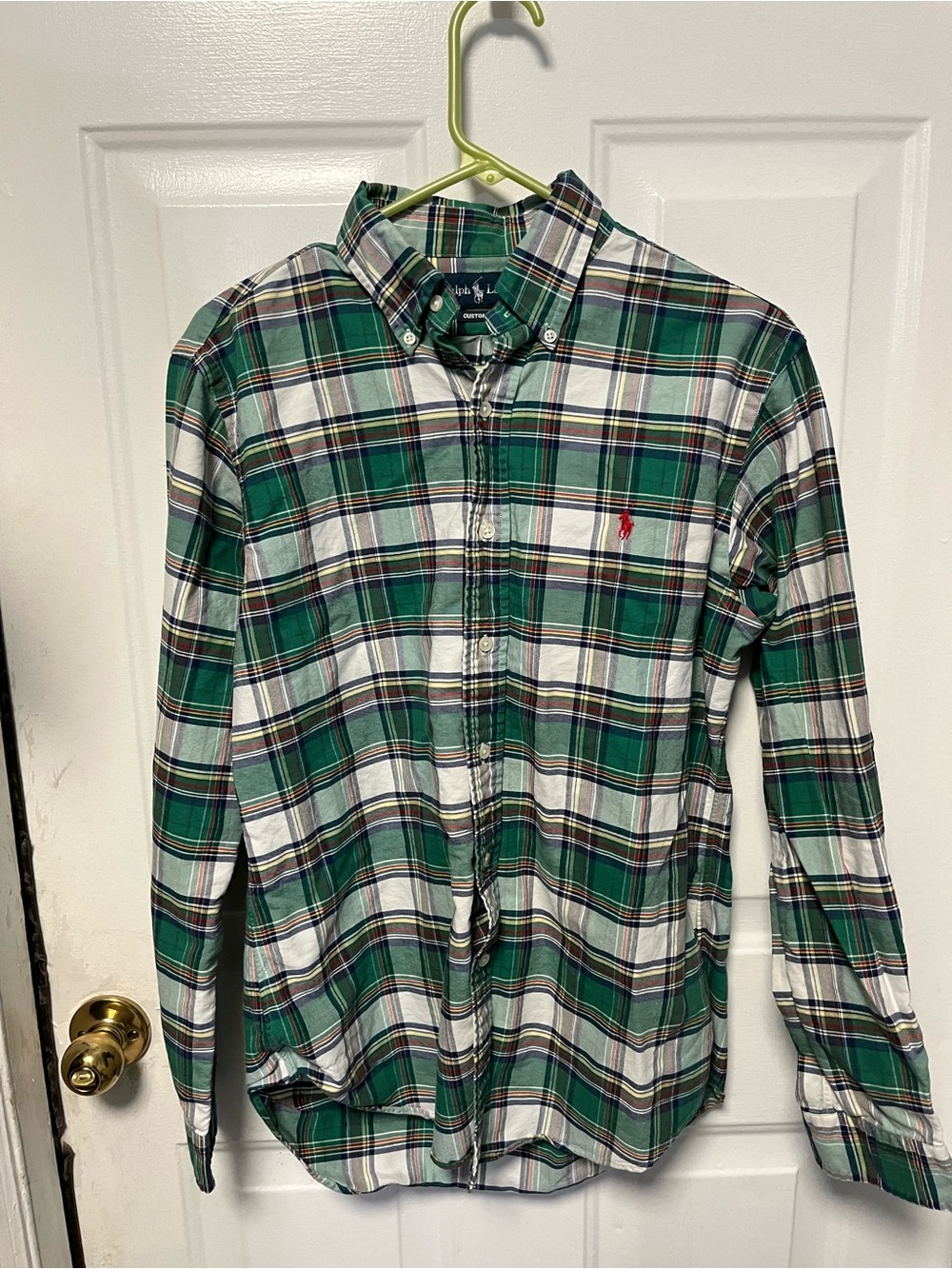 Polo by Ralph Lauren Men's Green Plaid Button-Down Shirt size medium